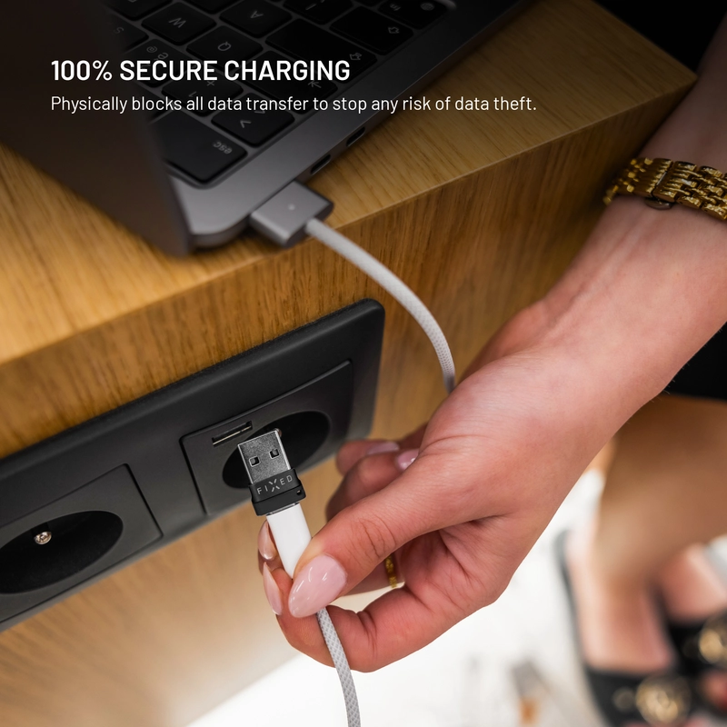 FIXED Data Blocker 2in1 USB-A & USB-C 240W turvalliseen lataamiseen Musta - 8018432