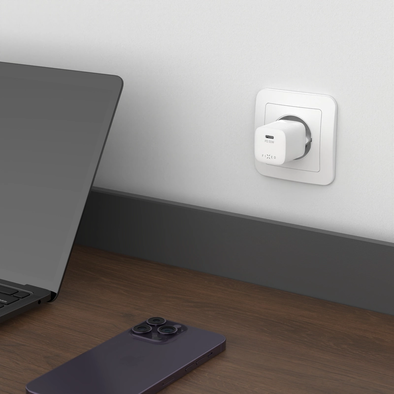 FIXED Nopea Mini Kotilaturi 20W USB-C PD Valkoinen - 8018547