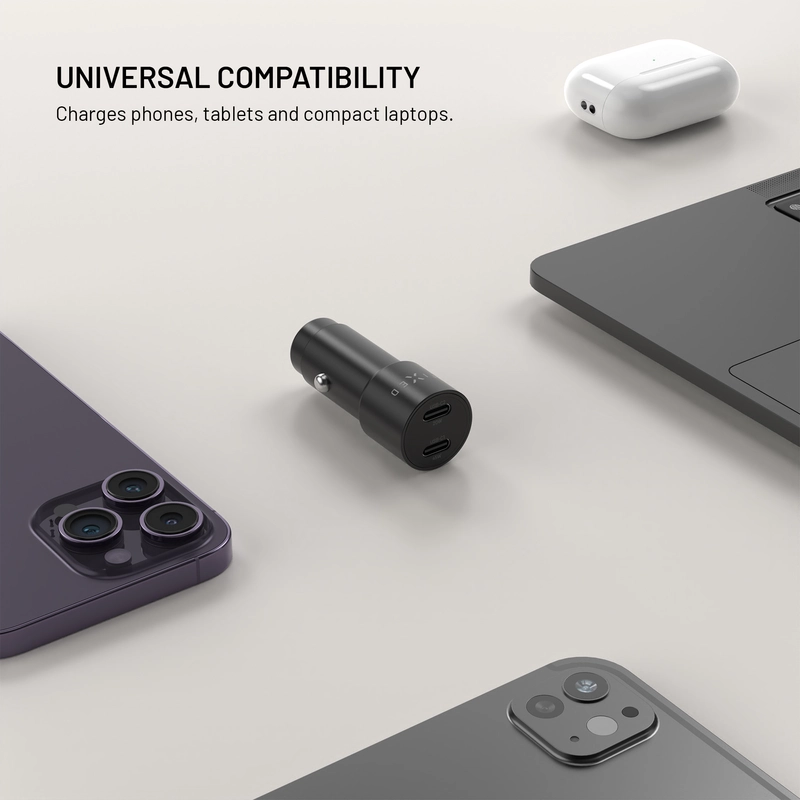 FIXED Super Fast 65W 2x USB-C autolaturi Musta - 8018550