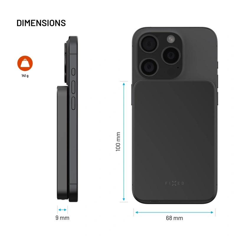 FIXED MagZen 5 Crystal Qi2 standardi 5000 mAh Musta - 8018604