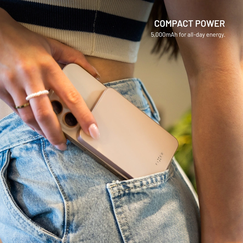 FIXED MagZen 5 Crystal Qi2 standardi 5000 mAh vaaleanpunainen - 8018605