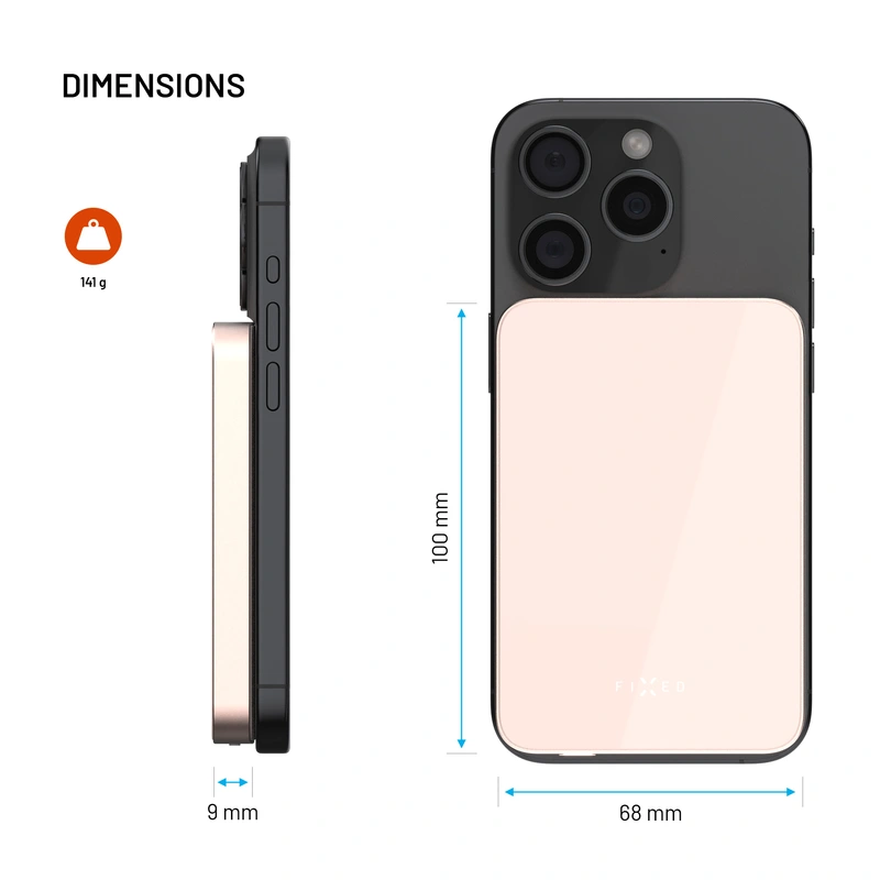 FIXED MagZen 5 Crystal Qi2 standardi 5000 mAh vaaleanpunainen - 8018605