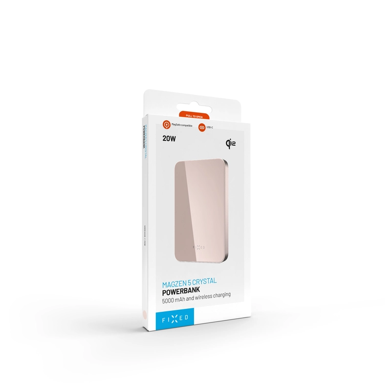 FIXED MagZen 5 Crystal Qi2 standardi 5000 mAh vaaleanpunainen - 8018605
