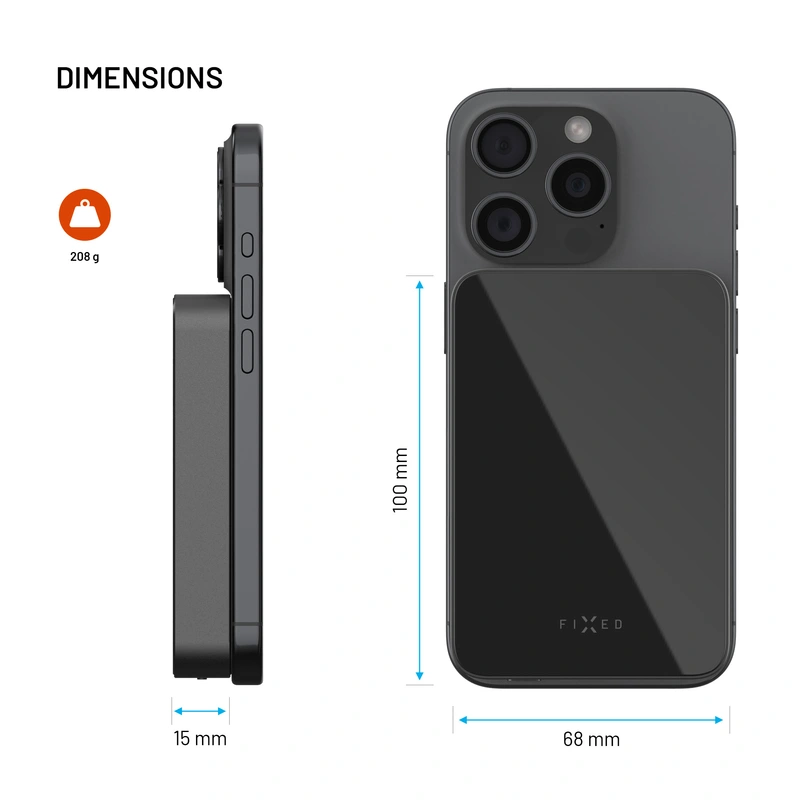 FIXED MagZen 10 Crystal Qi2 Standard 10.000 mAh Musta - 8018606