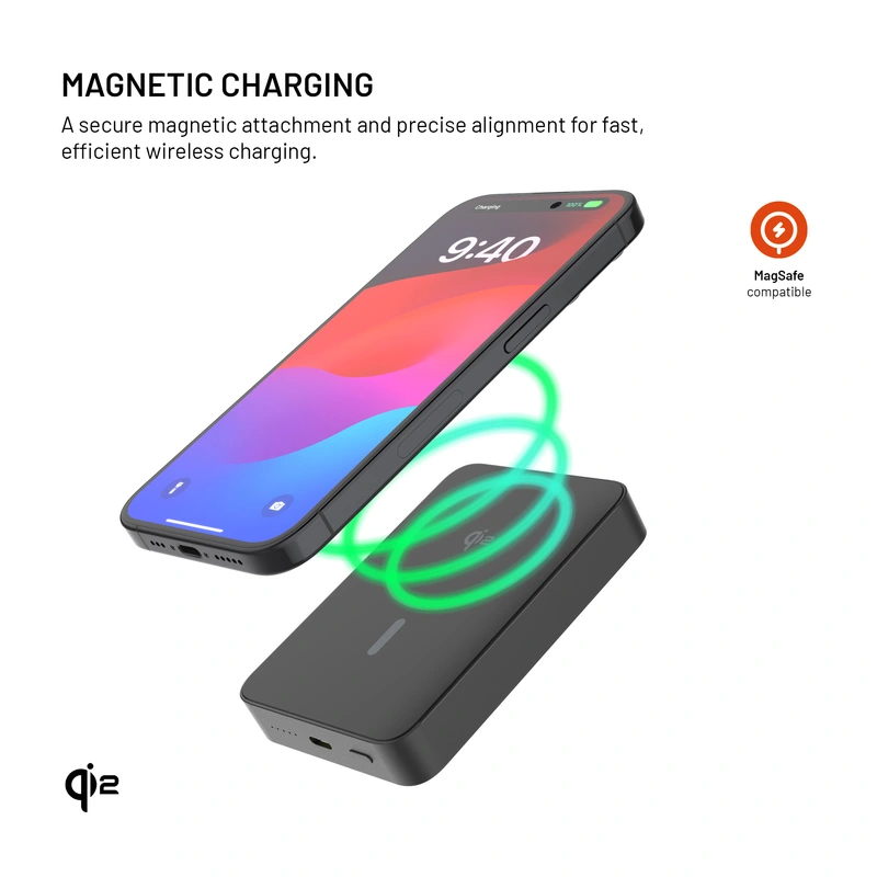 FIXED MagZen 10 Crystal Qi2 Standard 10.000 mAh Musta - 8018606