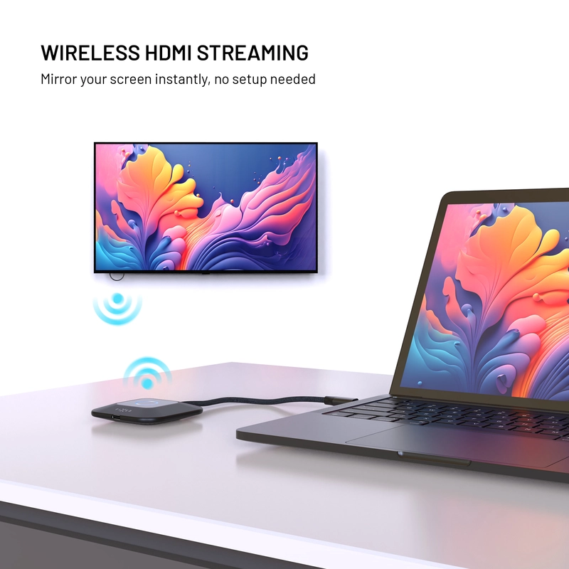 FIXED AirLink Langaton USB-C/HDMI Lähetin Musta - 8018637