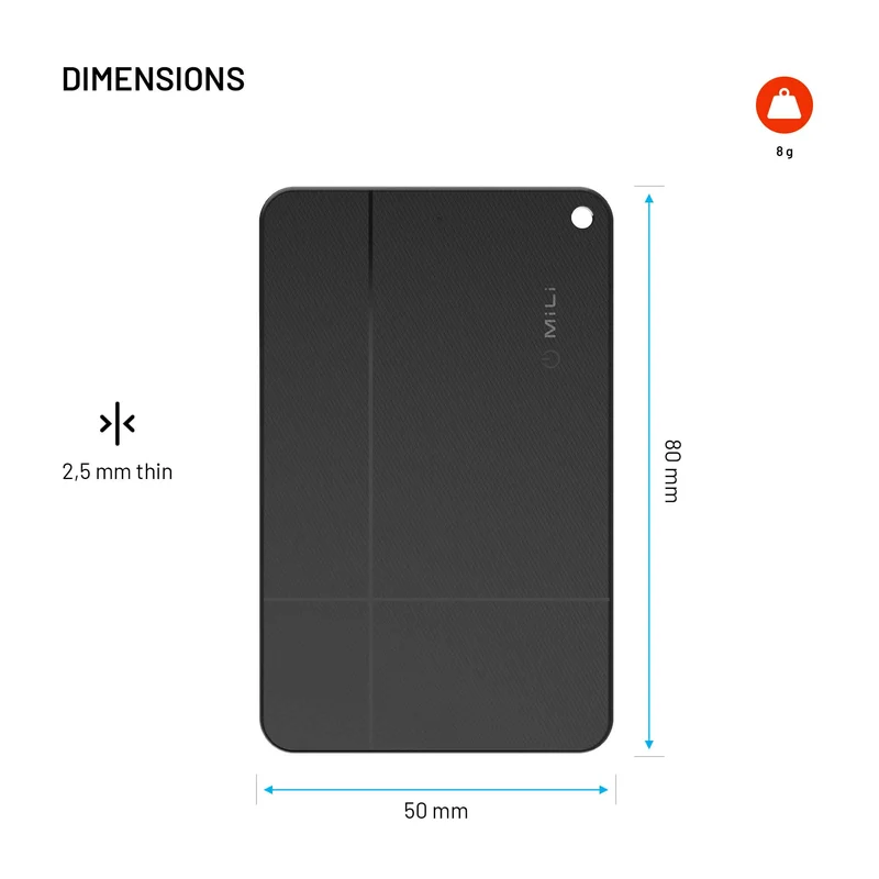FIXED MiCard-paikanninkortti Apple ja Android laitteille Musta - 8018874