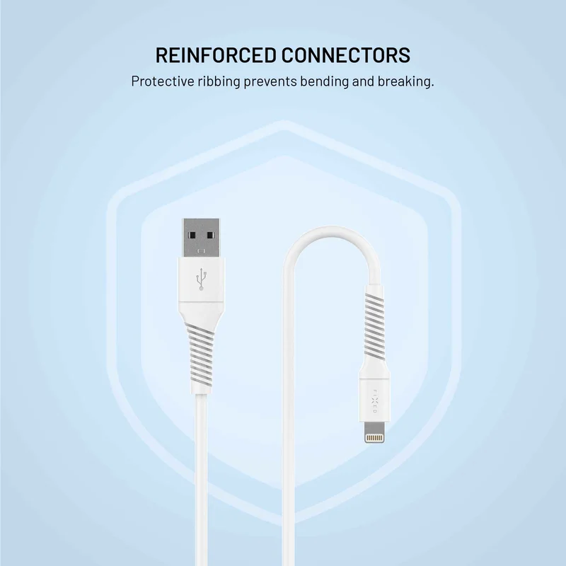 FIXED LIQUID Silikonikaapeli USB-A/Lightning 1.2m Valk. - 8018922