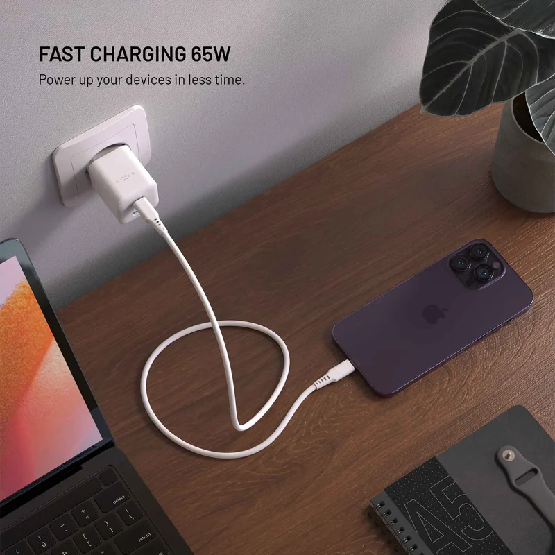 FIXED Super Fast Mini Charger 65 W 2xUSB-C PD + USB-A valkoinen - 8019061