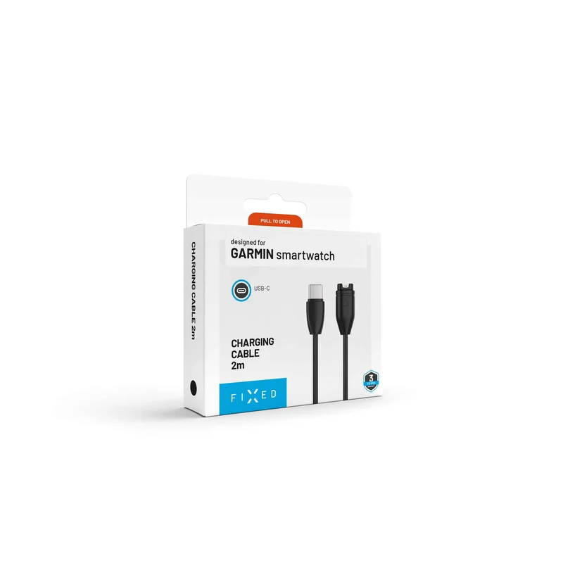 FIXED USB-C-latauskaapeli Garmin älykellolle 2M Musta - 8019086