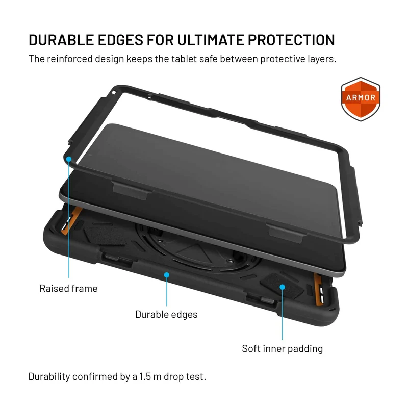 FIXED Rugged Tablet Cover suojakotelo Samsung Galaxy Tab A11 Musta - 8019095