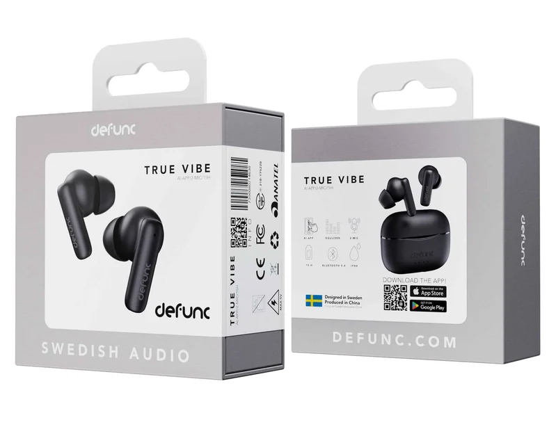 Defunc TRUE VIBE TWS Plugin In-Ear BT Kuuloke Musta - 8071001
