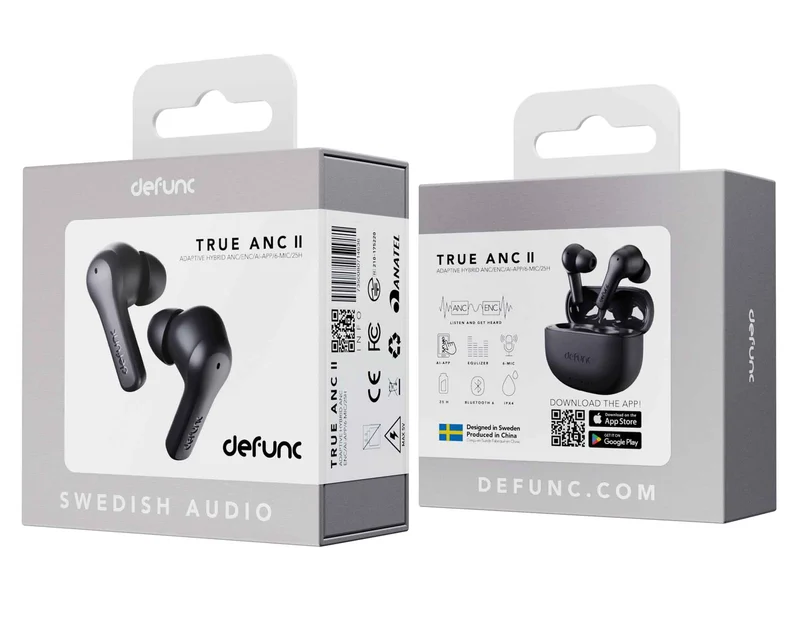 Defunc TRUE ANC II TWS Plugin In-Ear BT Kuuloke Musta - 8071017