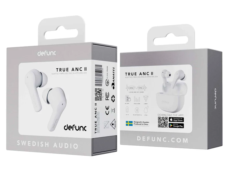 Defunc TRUE ANC II TWS Plugin In-Ear BT Kuuloke Valkoinen - 8071018
