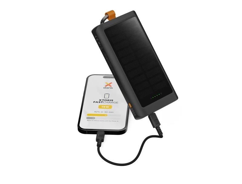 Xtorm Aurinkokenno varavirtalähde 10.000mAh/15W Taskulamppu Musta - 8227928