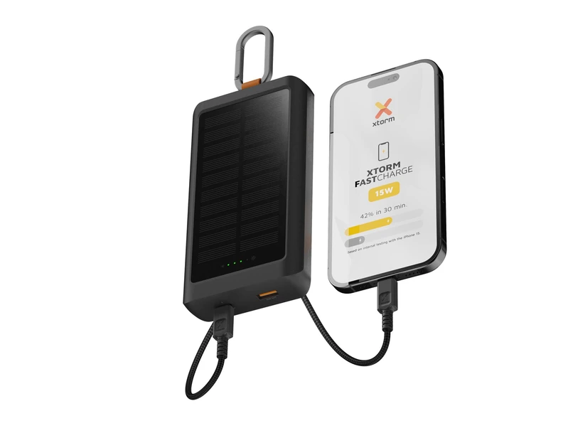 Xtorm Aurinkokenno varavirtalähde 10.000mAh/15W Taskulamppu Musta - 8227928