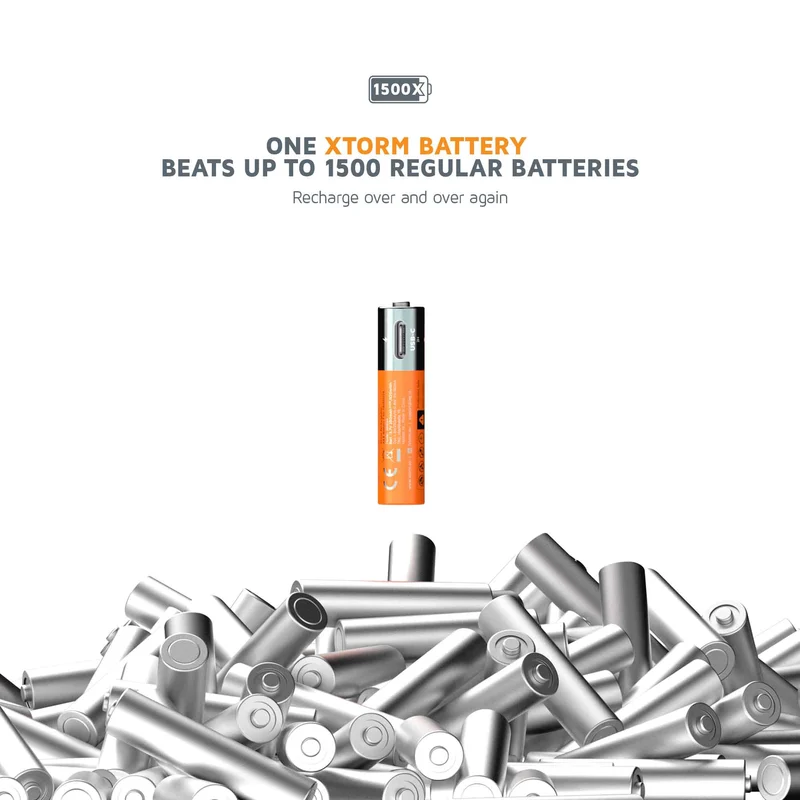 Xtorm NextGen AAA -paristot USB-C ladattavat 4 kpl - 8227983
