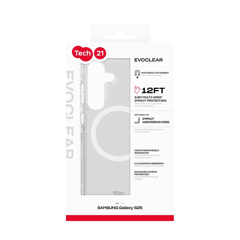 Tech21 Evo Clear Magnet Samsung Galaxy S25 Kirkas - 8674617
