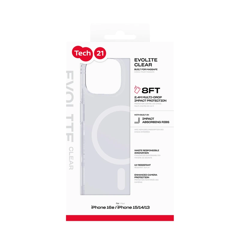 Tech21 Evo Lite MagSafe Apple iPhone 17e/16e/15/14/13 Kirkas - 8674746