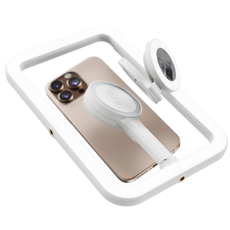 Shiftcam SnapStudio LED-valokehys akulla MagSafe-yhteensopiva Greige - 9350693