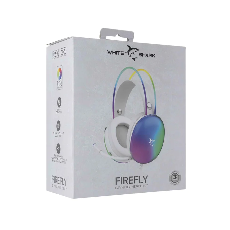 White Shark FIREFLY On-Ear Pelikuulokkeet Valkoinen - 9450328