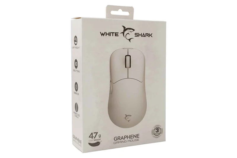 White Shark GRAPHENE Pelihiiret 6D 12.400dpi Valkoinen - 9450356