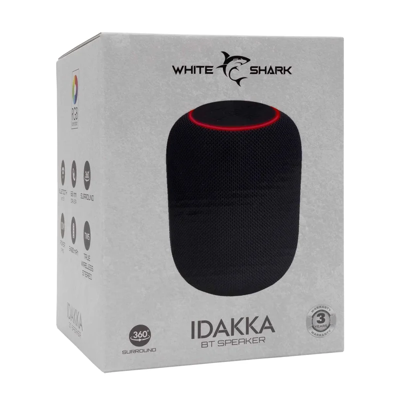 White Shark IDAKKA Bluetooth Kaiutin 2.400mAh Musta - 9450405