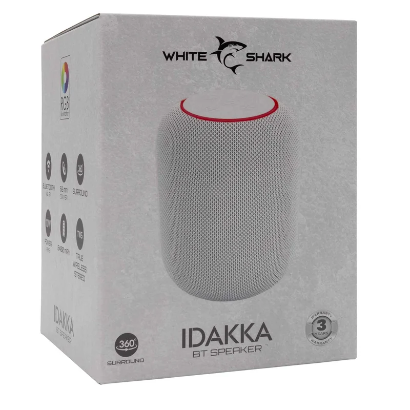 White Shark IDAKKA Bluetooth Kaiutin 2.400mAh Valkoinen - 9450406