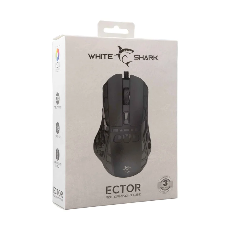 White Shark ECTOR Pelihiiret 7D 12.400dpi Musta - 9450440