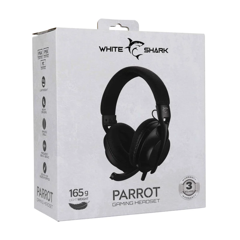 White Shark PARROT On-Ear Pelikuulokkeet Musta - 9450502