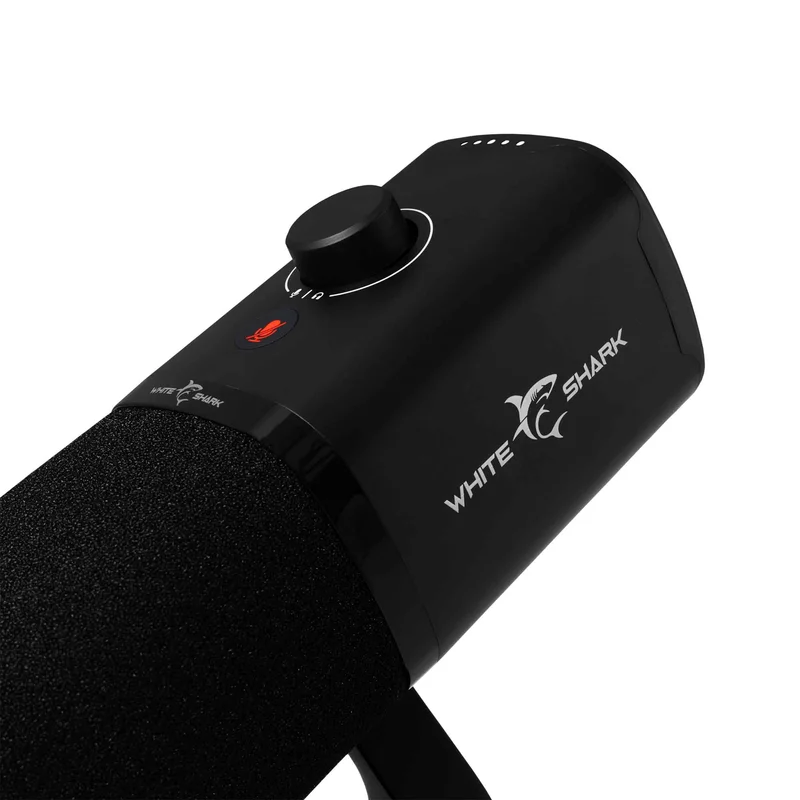 White Shark UDUKKU USB-C/XLR-Dynaaminen Mikrofoni Jalusta Mukaan Lukien Musta - 9450732