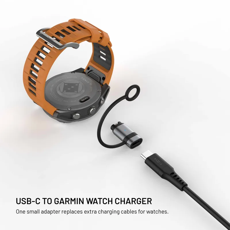 FIXED USB-C Latausadapteri Garmin älykellolle Musta - 8019207