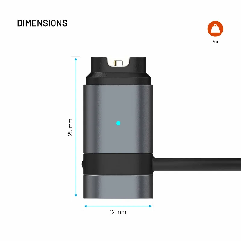 FIXED USB-C Latausadapteri Garmin älykellolle Musta - 8019207