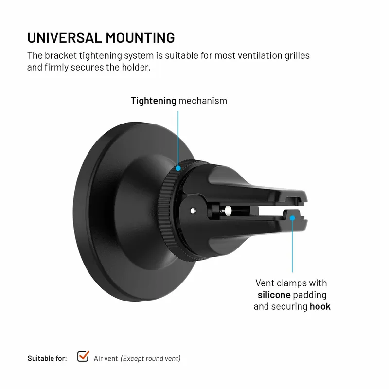 FIXED MagCircle Airvent autoteline musta - 8019218