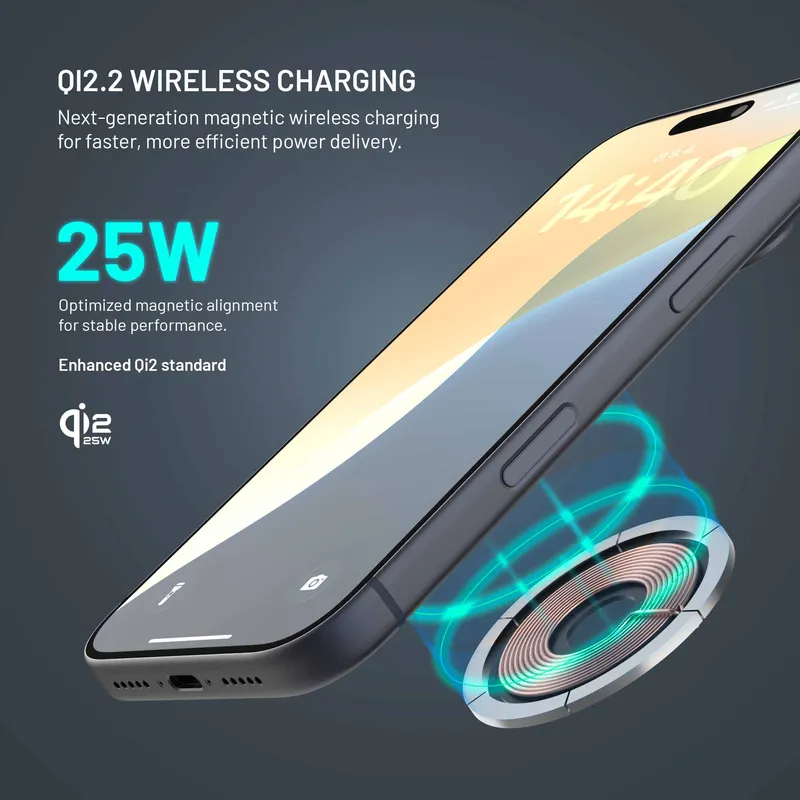 FIXED 3in1 Mag ALU 25W Qi2.2 Langaton Apple Latausasema Harmaa - 8019269
