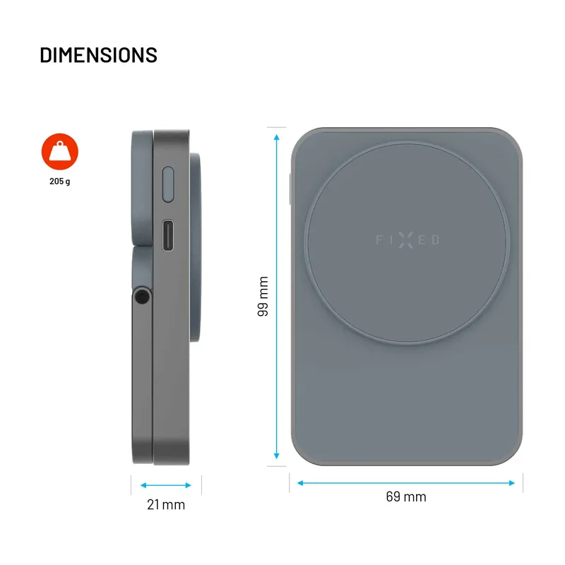 FIXED MagZen 5 Stand Qi2 20W Varavirta 5000mAh Apple Watch laturilla Harmaa - 8018895