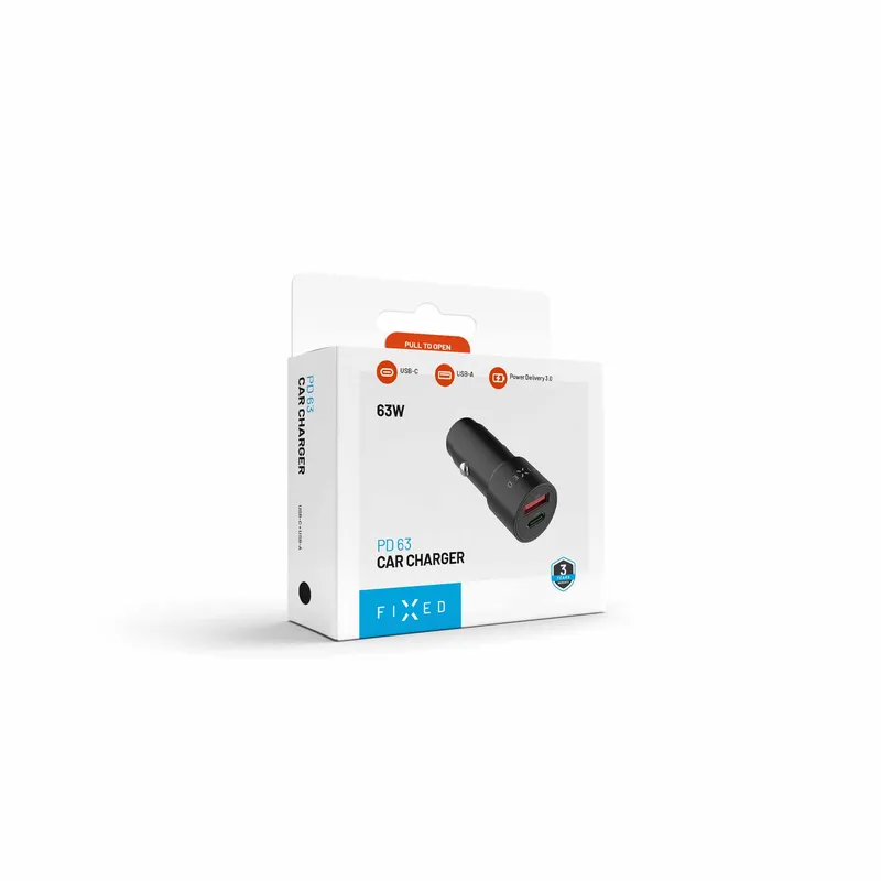 FIXED Super Fast 63W USB-A/C Autolaturi Musta - 8019266