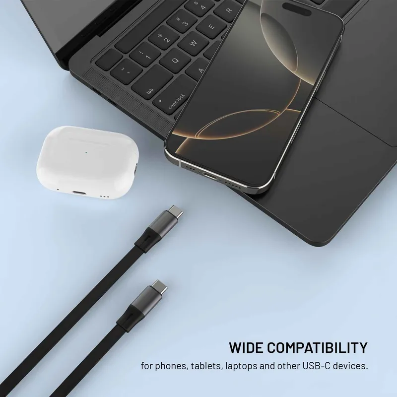 FIXED Ulosvedettävä USB-C/C 100W Kaapeli 1m musta - 8019232