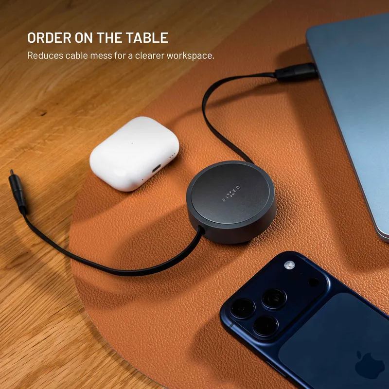 FIXED Ulosvedettävä USB-C/C 100W Kaapeli 1m musta - 8019232