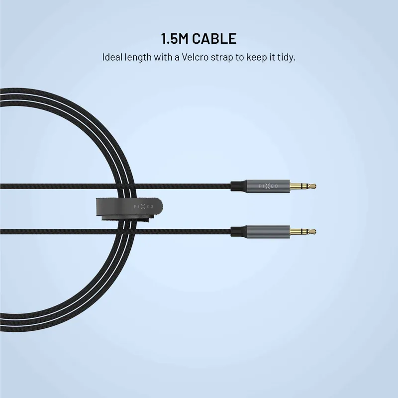 FIXED Link Premium 3.5mm Audiokaapeli 1.5m Tummanharmaa - 8019299
