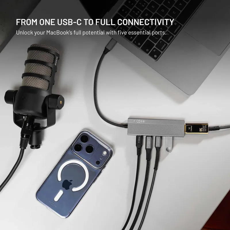FIXED Hub Core 5in1 Multiport USB-C Hub 4K/60 Hz 100W Hopea - 8019408