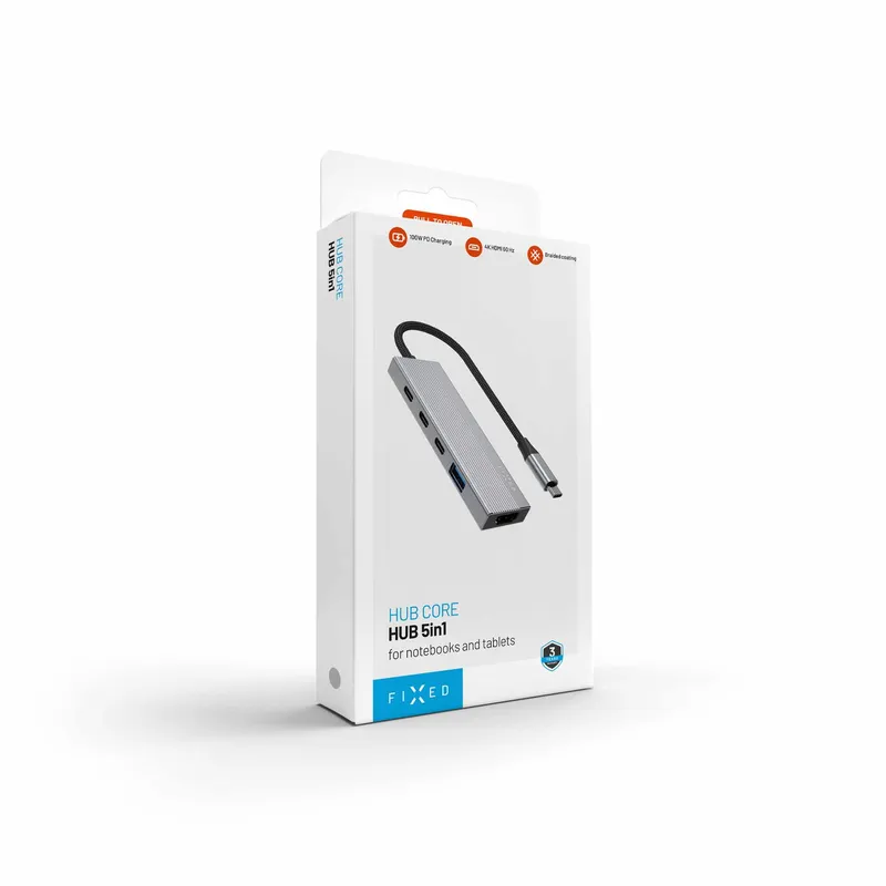 FIXED Hub Core 5in1 Multiport USB-C Hub 4K/60 Hz 100W Hopea - 8019408