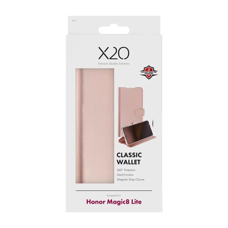 X2O Classic Wallet Lompakkokotelo Honor Magic8 Lite Rose Gold - 3410111