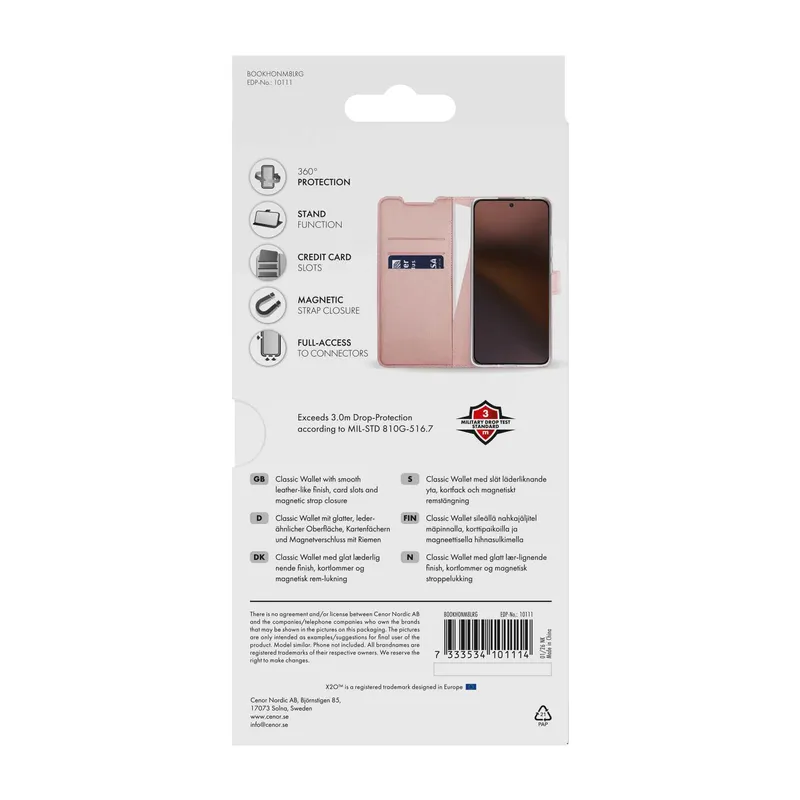 X2O Classic Wallet Lompakkokotelo Honor Magic8 Lite Rose Gold - 3410111