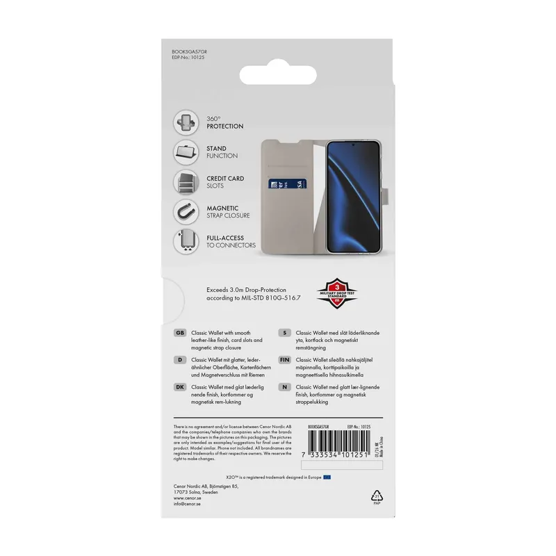 X2O Classic Wallet Lompakkokotelo Samsung Galaxy A57 5G Greige - 3410125
