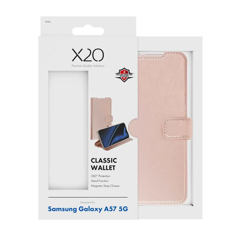 X2O Classic Wallet Lompakkokotelo Samsung Galaxy A57 5G Rose Gold - 3410126