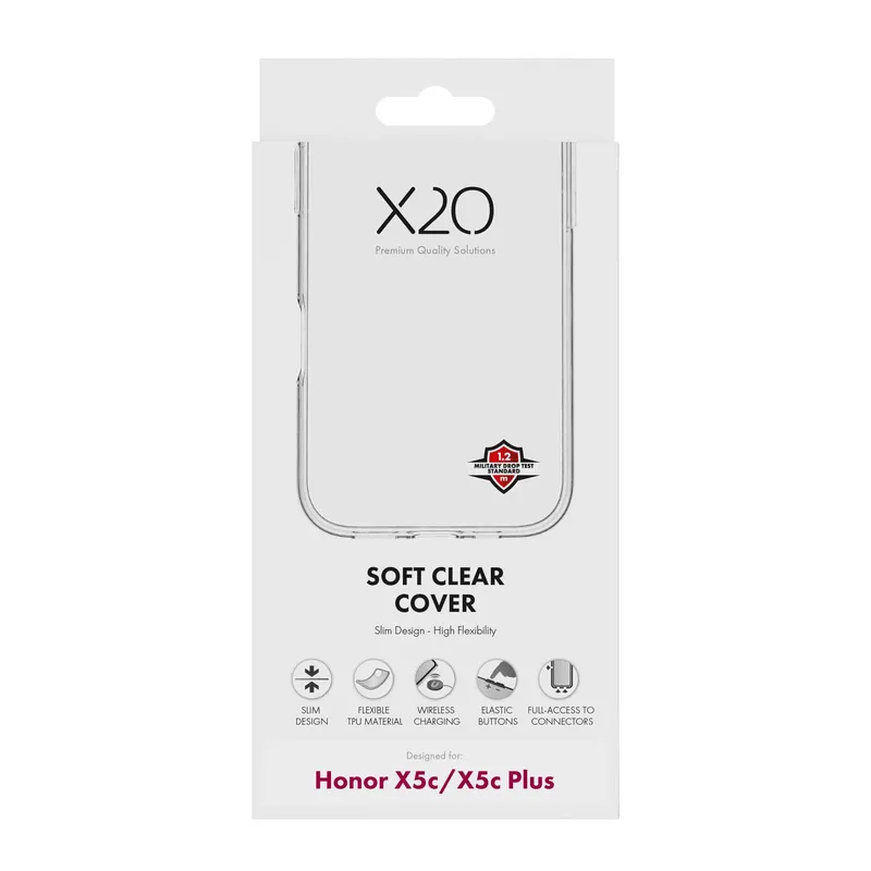 X2O Clear Soft Suojakuori Honor X5c Plus Kirkas - 3410085