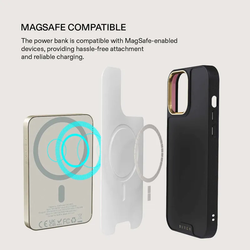 Burga Sorry Busy - MagSafe Power Bank 5000 mAh Kulta - 4108551