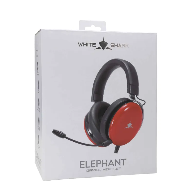 White Shark ELEPHANT Over-Ear Pelikuuloke Punainen/Musta - 9450803