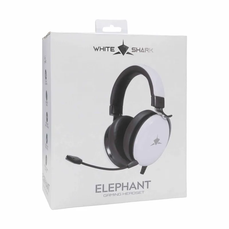 White Shark ELEPHANT Over-Ear Pelikuuloke Valkoinen/Musta - 9450804